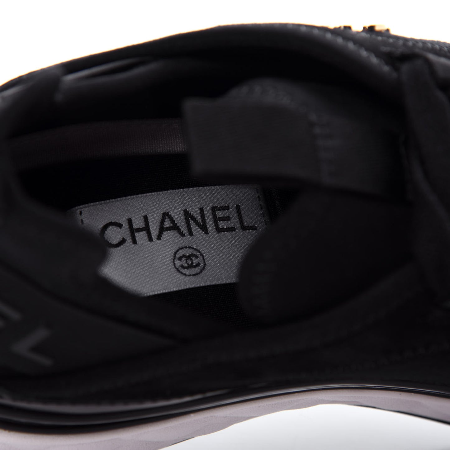 Velvet Calfskin Mixed Fibers CC Sneakers 38.5 Black