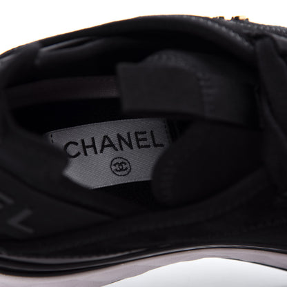 Chanel Velvet Calfskin Mixed Fibers CC Sneakers 38.5 Black 8 of 11