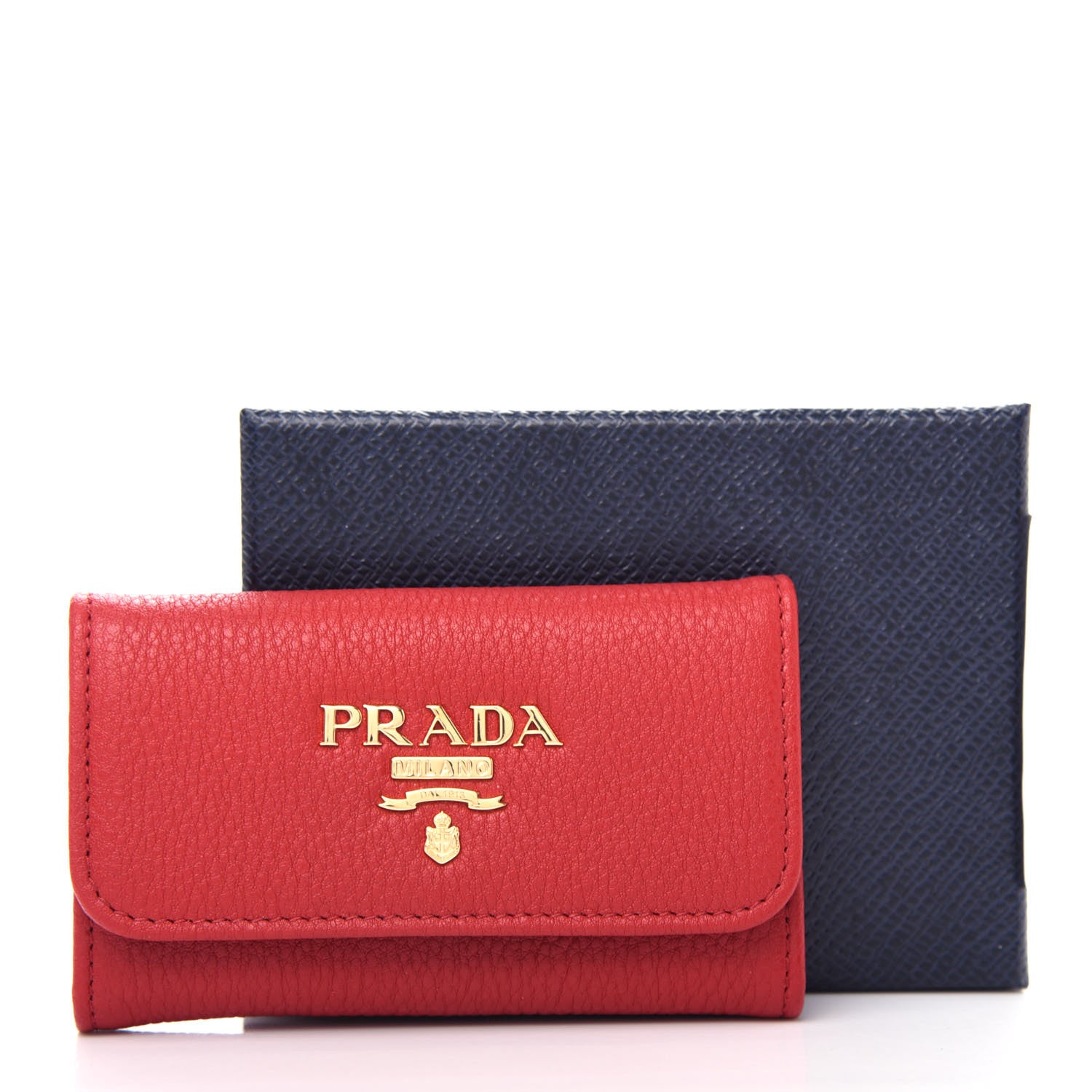 Prada Vitello Grain 6 Key Holder Rosso 8 of 8