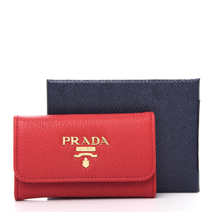 Prada Vitello Grain 6 Key Holder Rosso 8 of 8