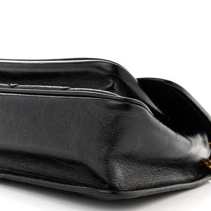 Saint Laurent Crinkled Calfskin Matelasse Monogram Baby Niki Chain Satchel Black 10 of 12