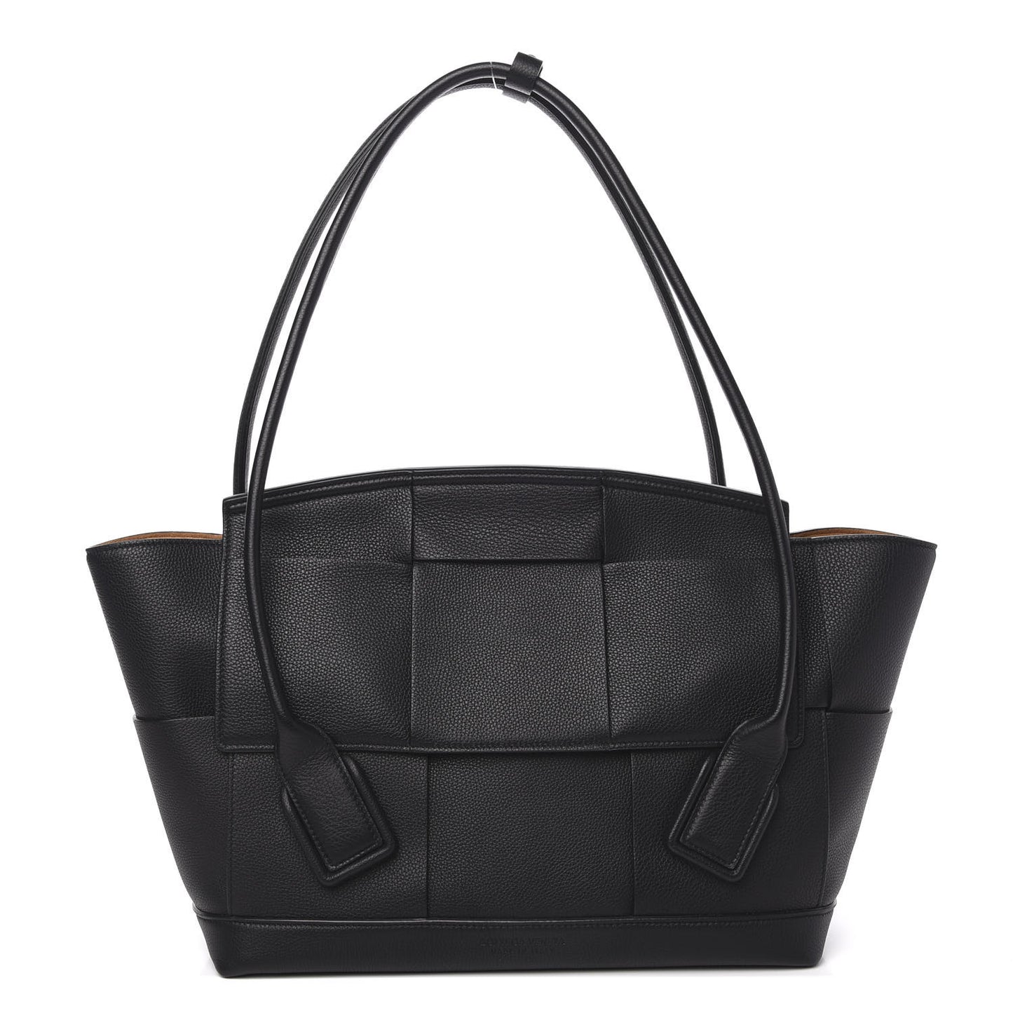 Grained Calfskin Maxi Intrecciato Medium Arco Black
