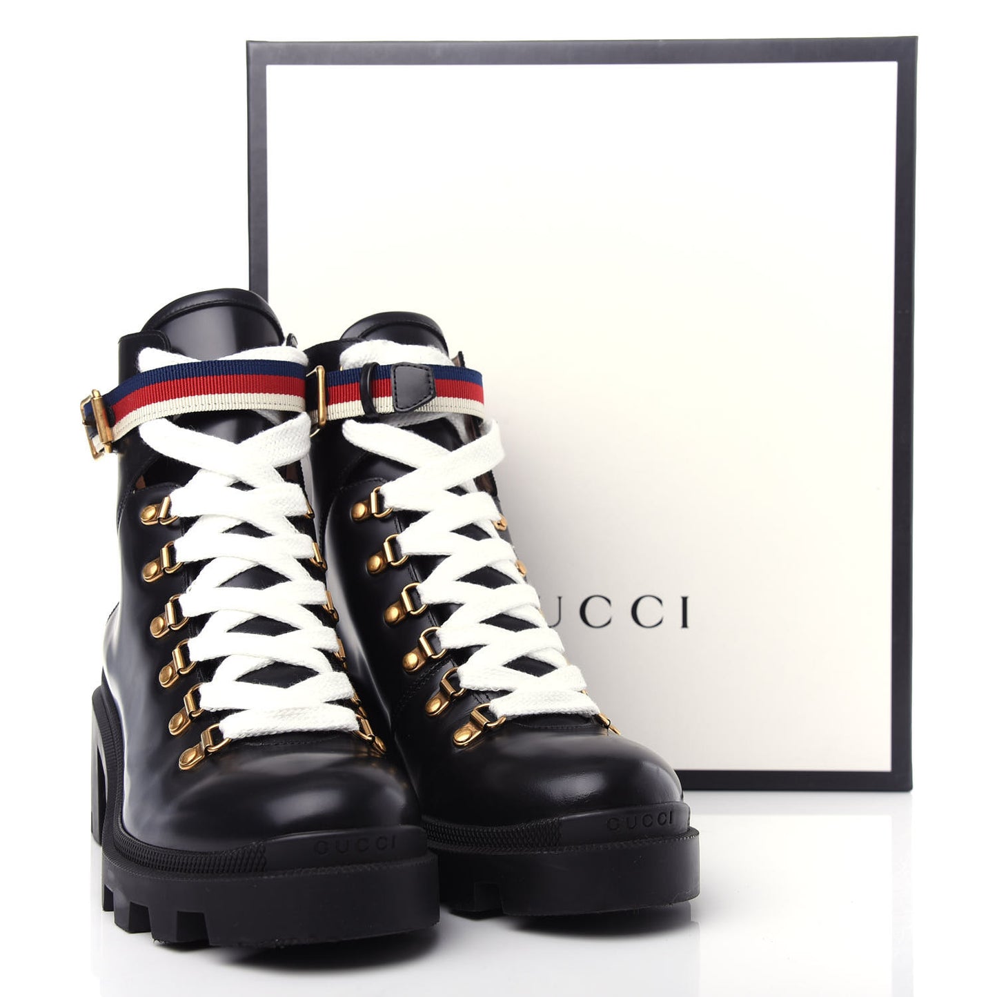 Calfskin Womens Sylvie Web Lace Up Combat Boots 40 Black
