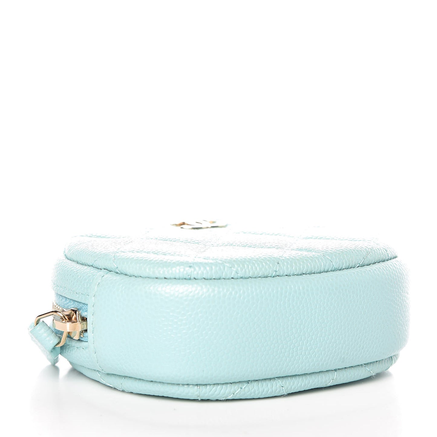 Caviar Quilted Zip Around Classic Coin Purse Light Blue