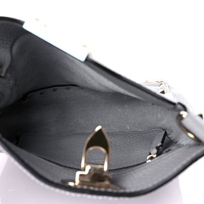 Valentino Garavani Pebbled Calfskin Mini Rockstud Flip-Lock Messenger Bag Pastel Grey 5 of 8