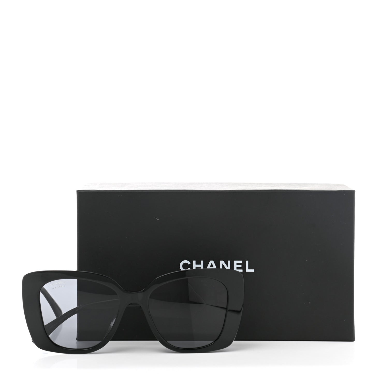 Acetate Strass Square Sunglasses 5422 Black