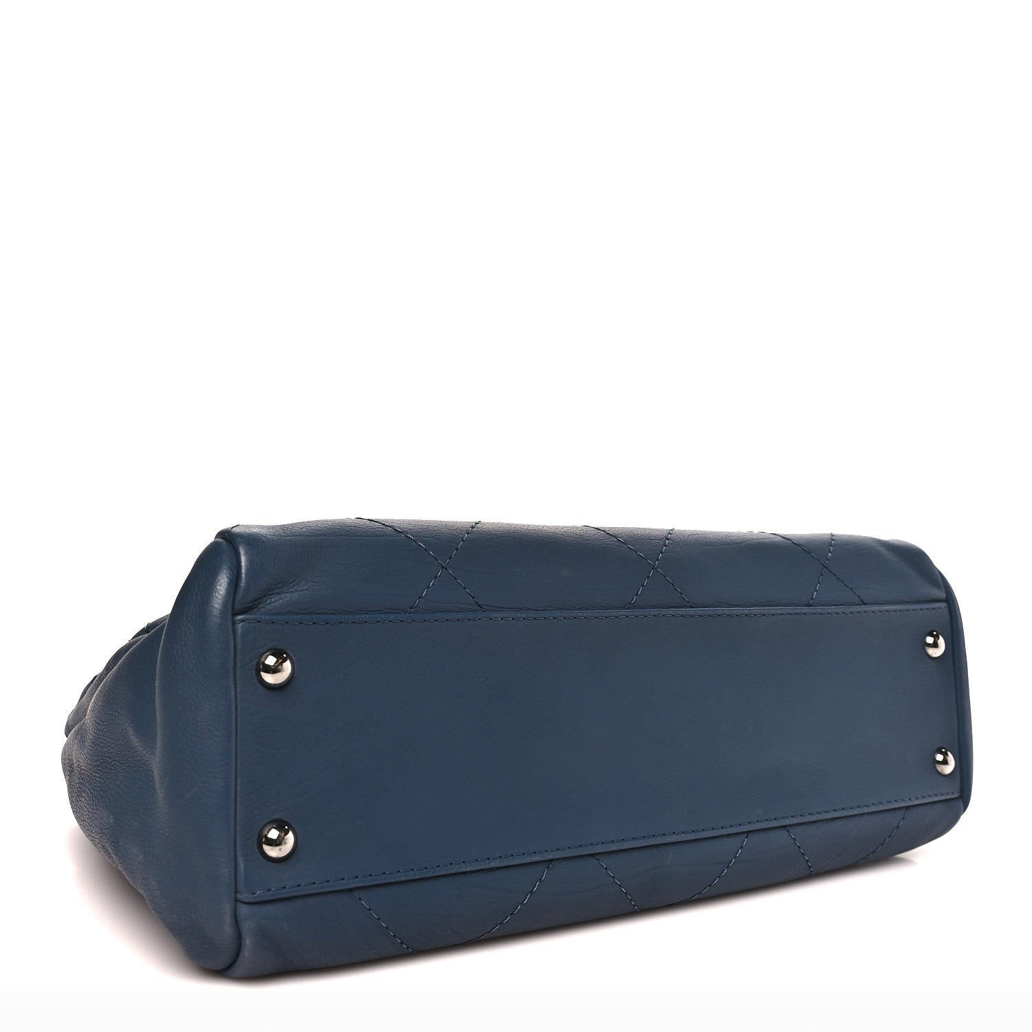 Chanel Washed Calfskin Quilted Hamptons Flap Bag Blue 4 of 12