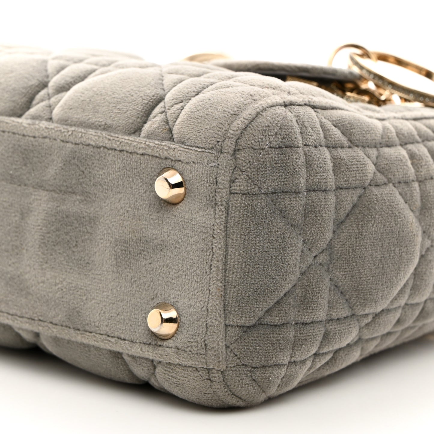 Velvet Mini Lady Dior Gray