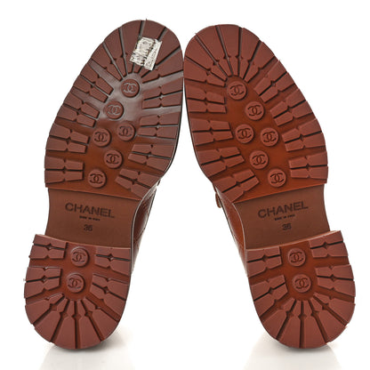 Chanel Calfskin Quilted CC Mocassin Loafers 36 Light Brown 6 of 10