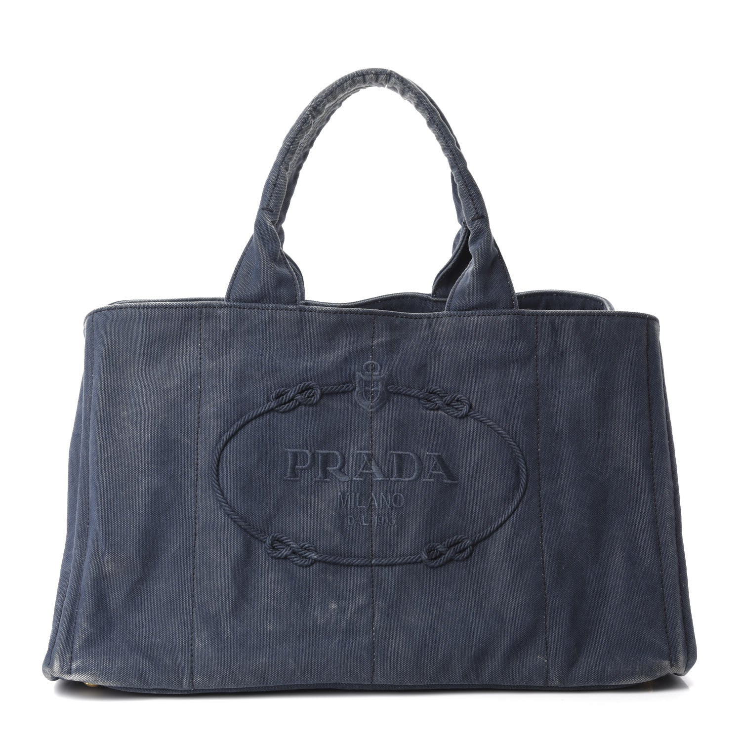 Prada Canvas Canapa Logo Tote Blue 1 of 9