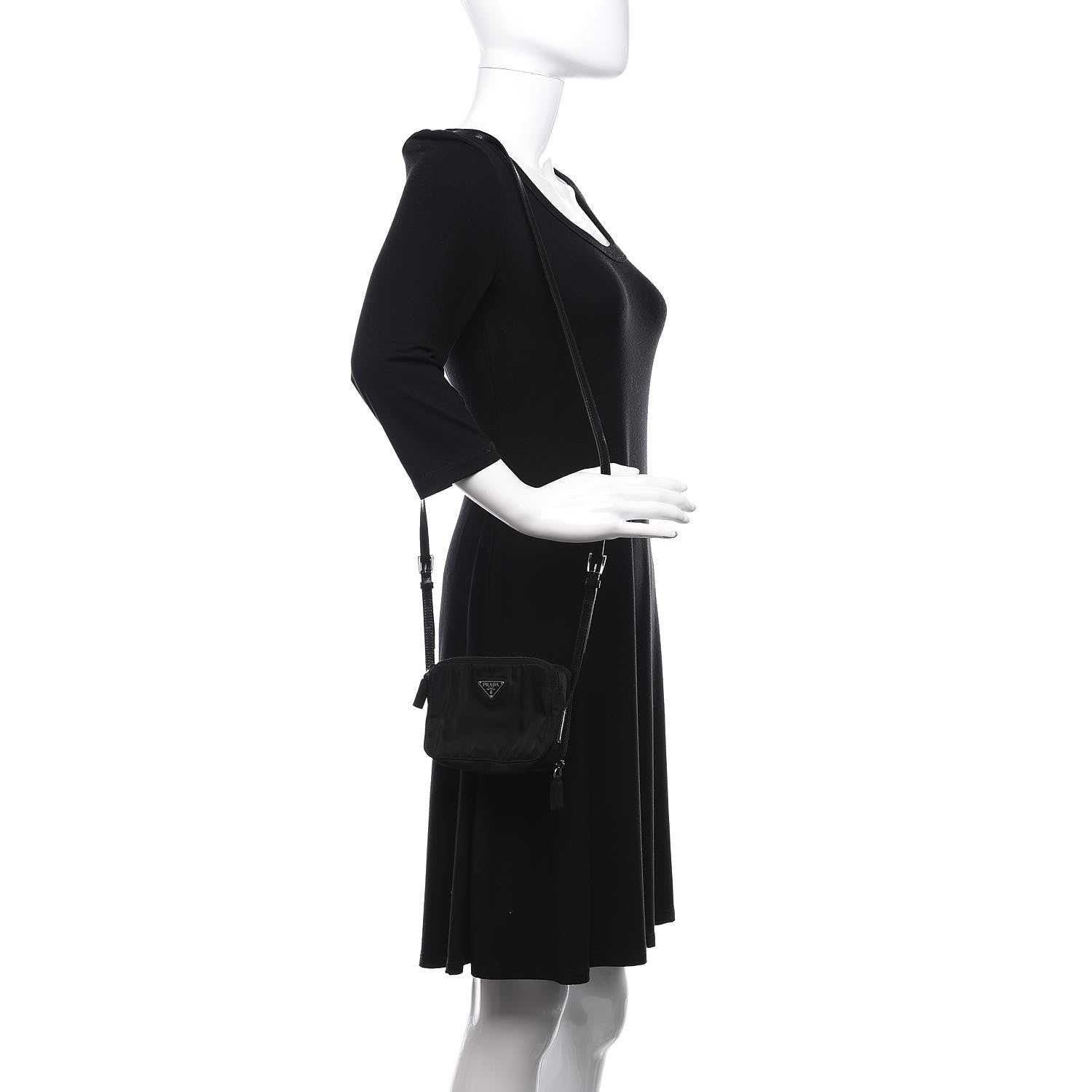 Prada Tessuto Nylon Mini Camera Crossbody Black 2 of 12