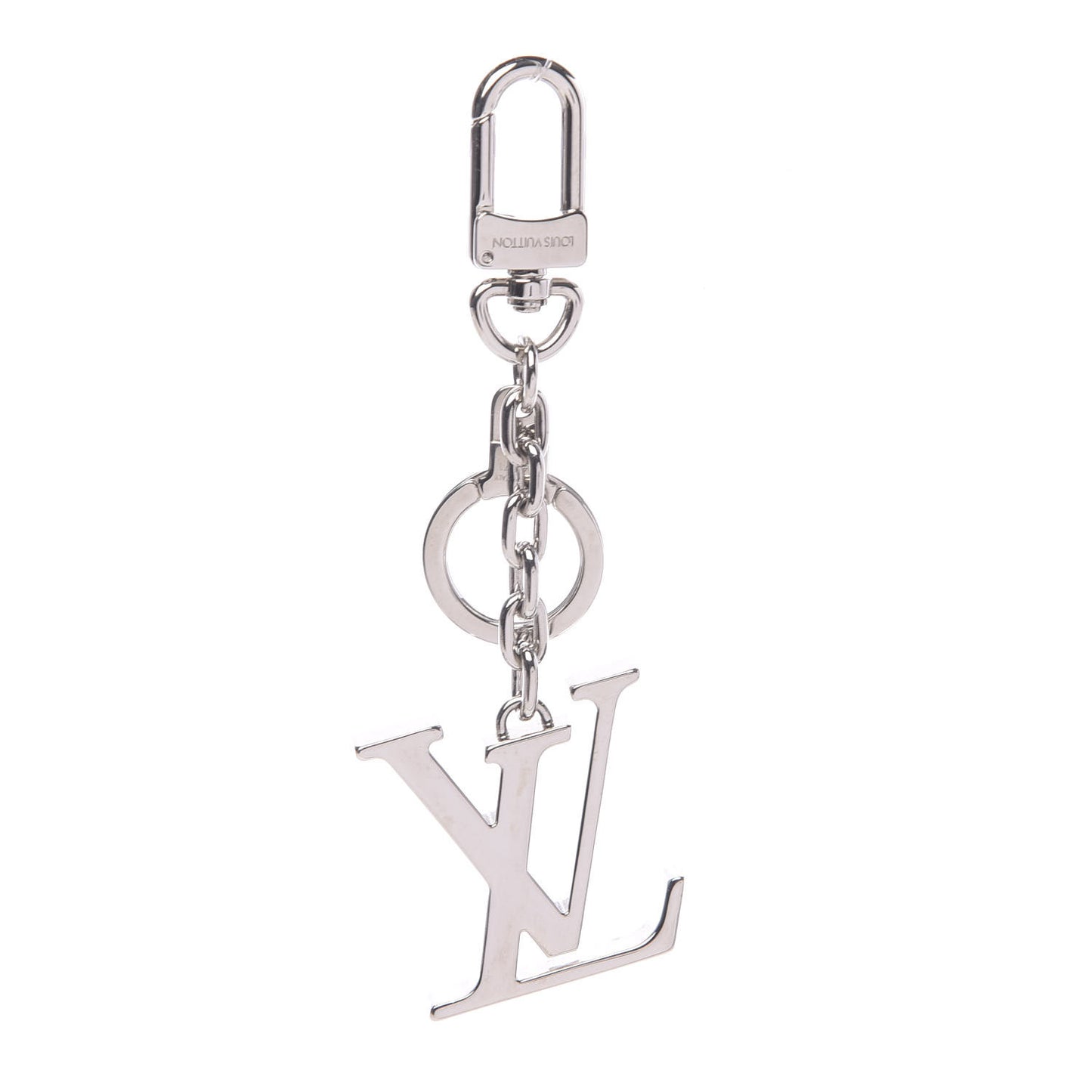LV Facettes Bag Charm Key Holder Silver