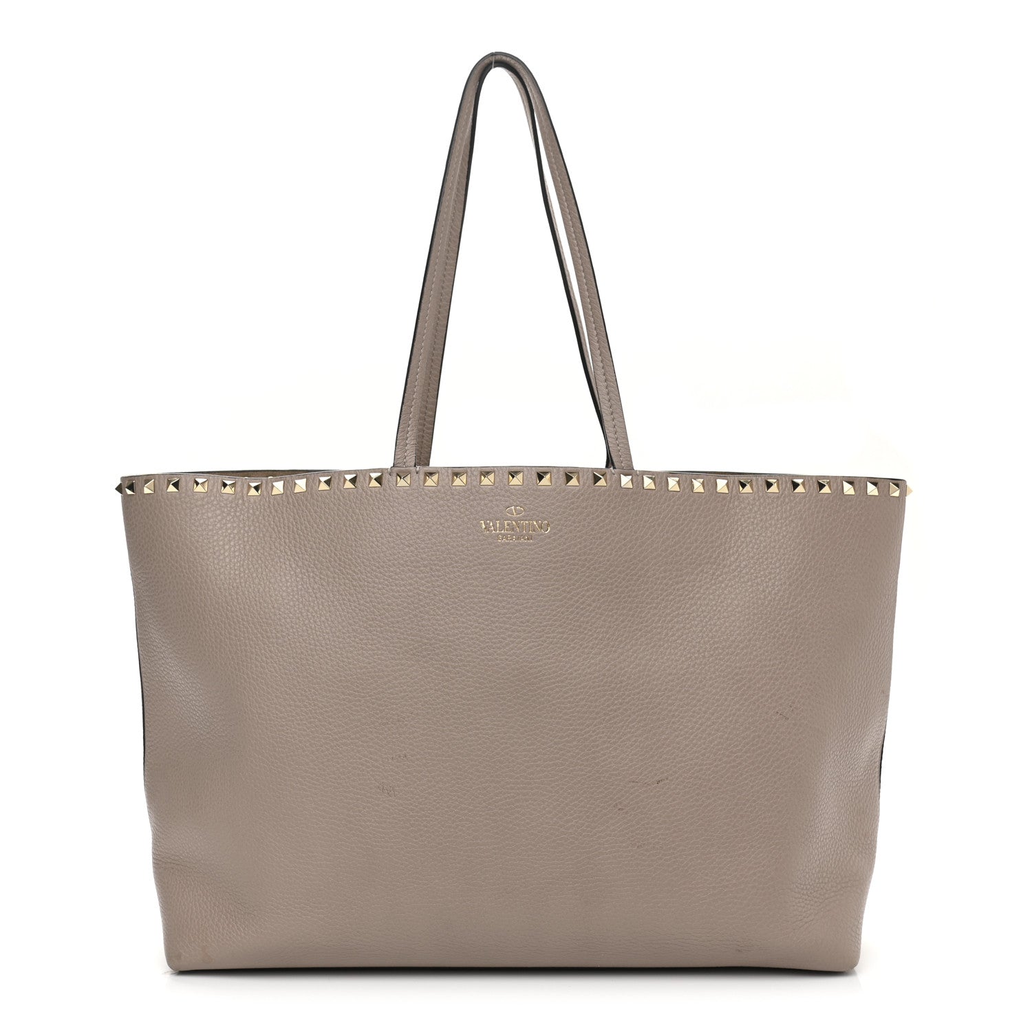 Valentino Garavani Grained Calfskin Rockstud Shoulder Tote Poudre 1 of 15