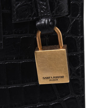 Saint Laurent Calfskin Crocodile Embossed Nano Sac De Jour Black 15 of 15