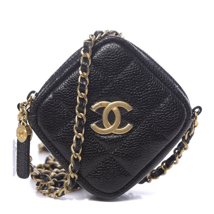 Chanel Caviar Quilted Diamond Coin Purse With Chain Black 1 of 11