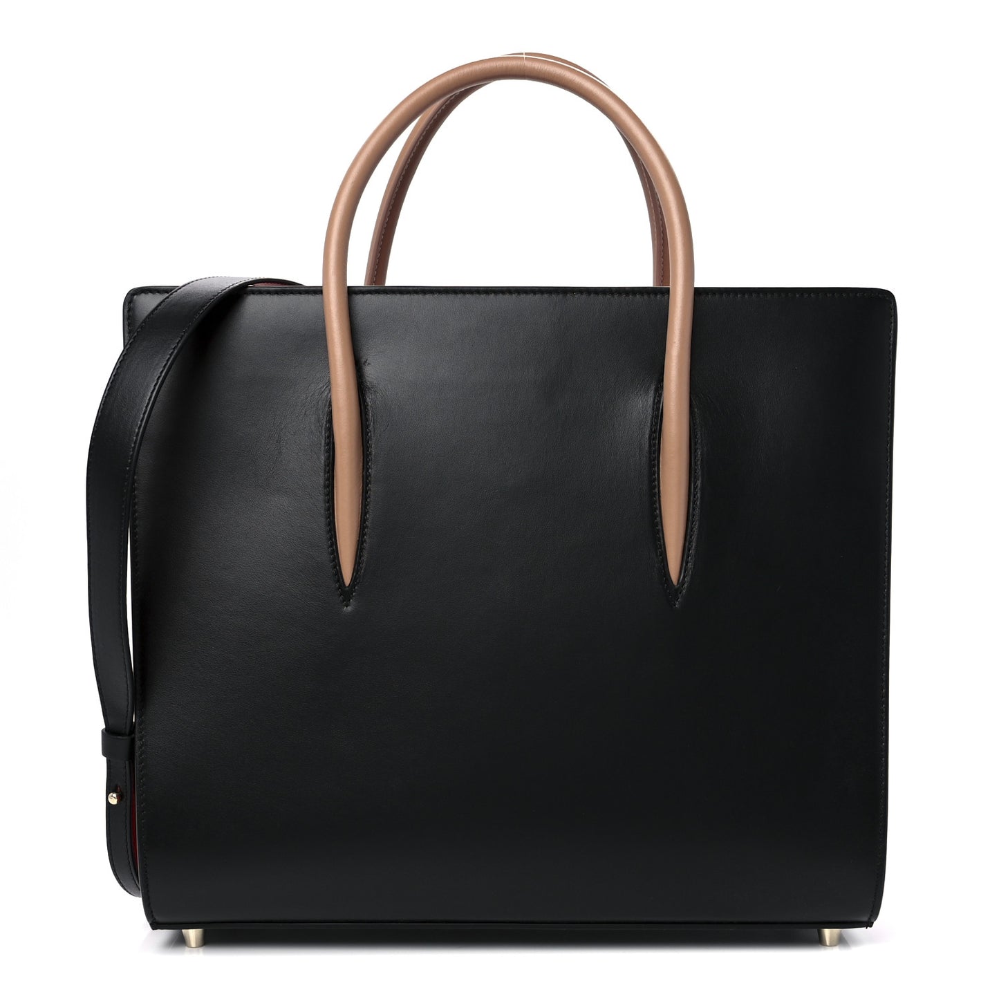 Calfskin Patent Leopard Spiked Large Paloma Black
