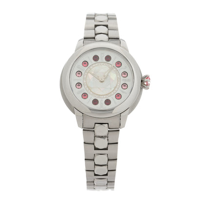 Fendi Stainless Steel Diamond Mother of Pearl Topaz Spinel 33mm Ishine Rotating Gem Quartz Watch 1 of 6