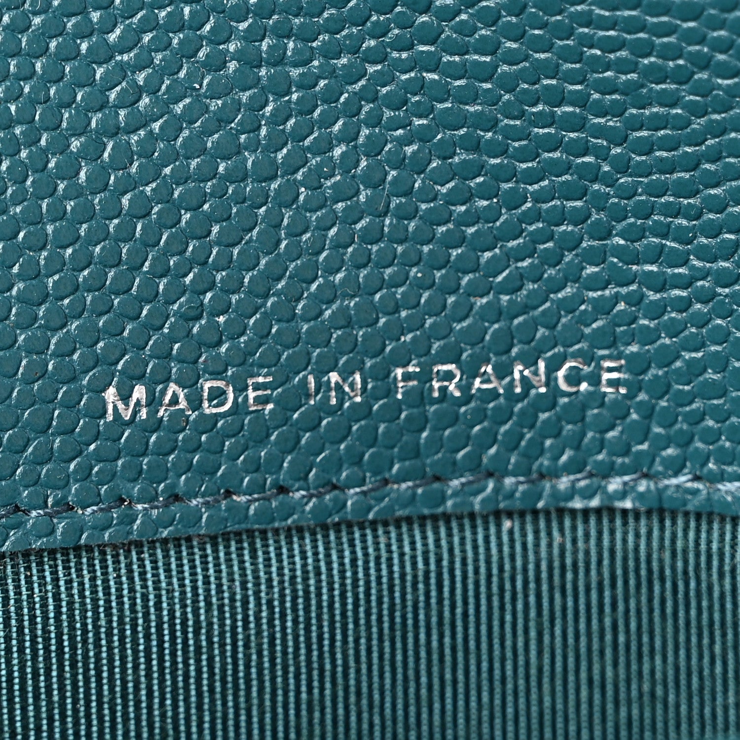 Chanel Caviar Quilted Large Gusset Flap Wallet Dark Turquoise 7 of 15