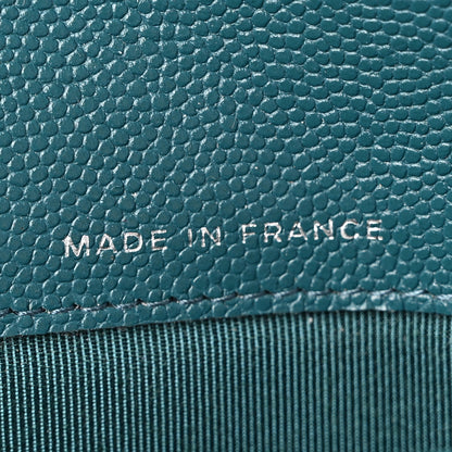 Chanel Caviar Quilted Large Gusset Flap Wallet Dark Turquoise 7 of 15