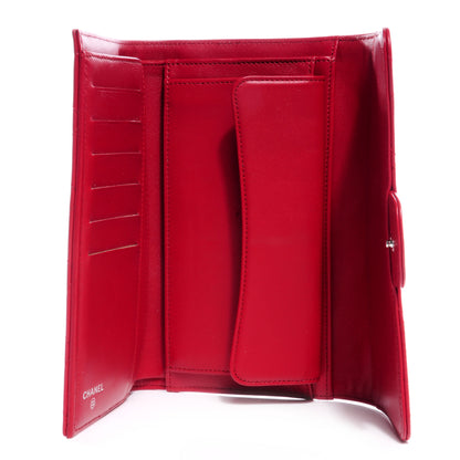 Chanel Lambskin Quilted Large Flap Wallet Red 5 of 9