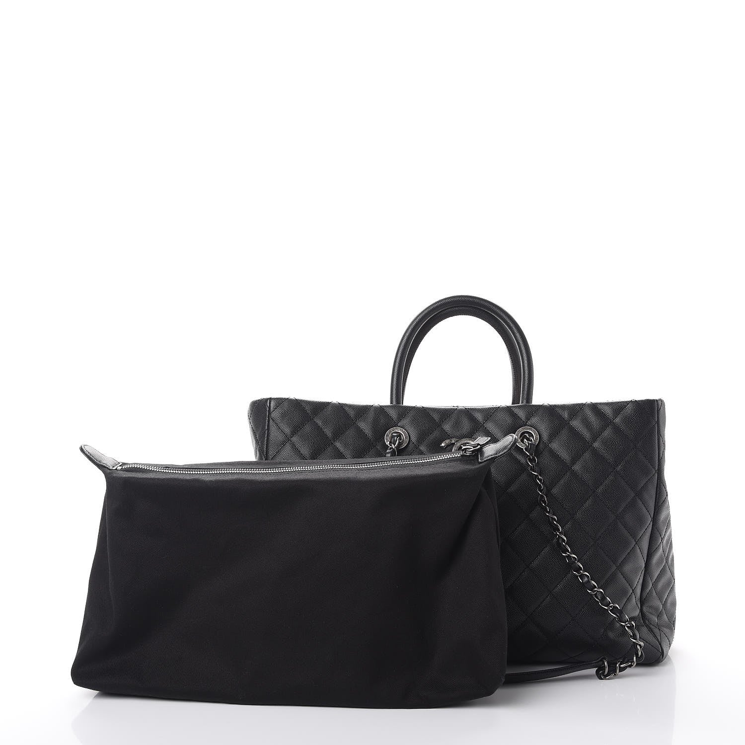 Chanel Caviar Quilted Large Coco Handle Shopping Tote Black 5 of 10