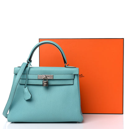 Hermes Togo Kelly Retourne 28 Bleu Atoll 18 of 18