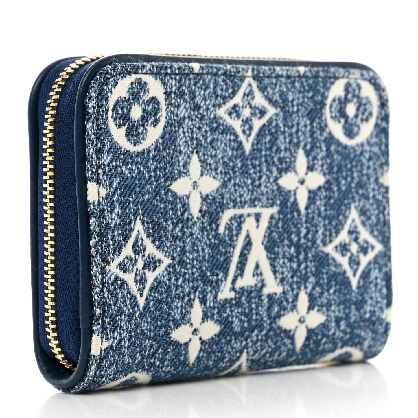Denim Monogram Jacquard Zippy Coin Purse Bleu