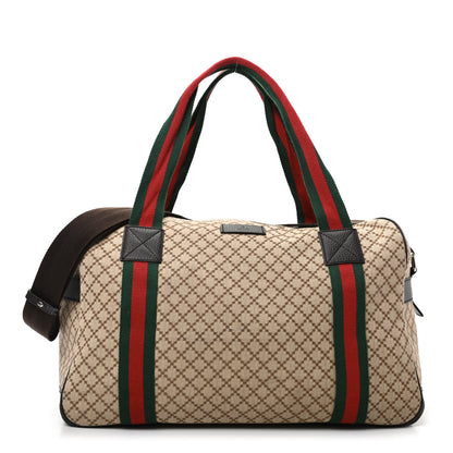 Gucci Diamante Large Web Carry On Duffle Bag Brown 1 of 8