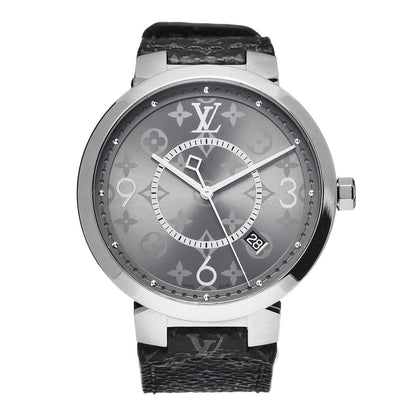 Louis Vuitton Stainless Steel Monogram Eclipse 39mm Tambour Quartz Watch 1 of 7