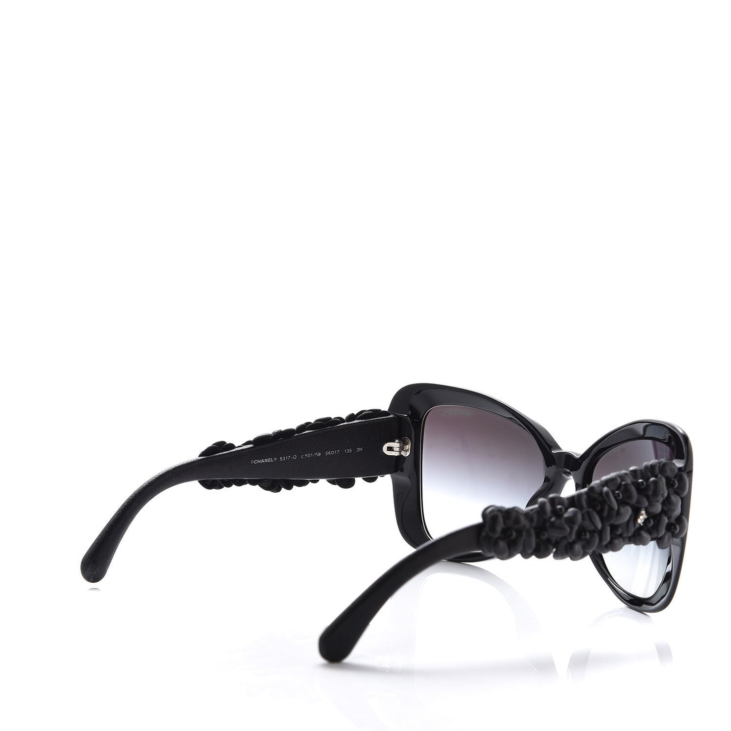 Lambskin Camellia CC Sunglasses 5317-Q Black