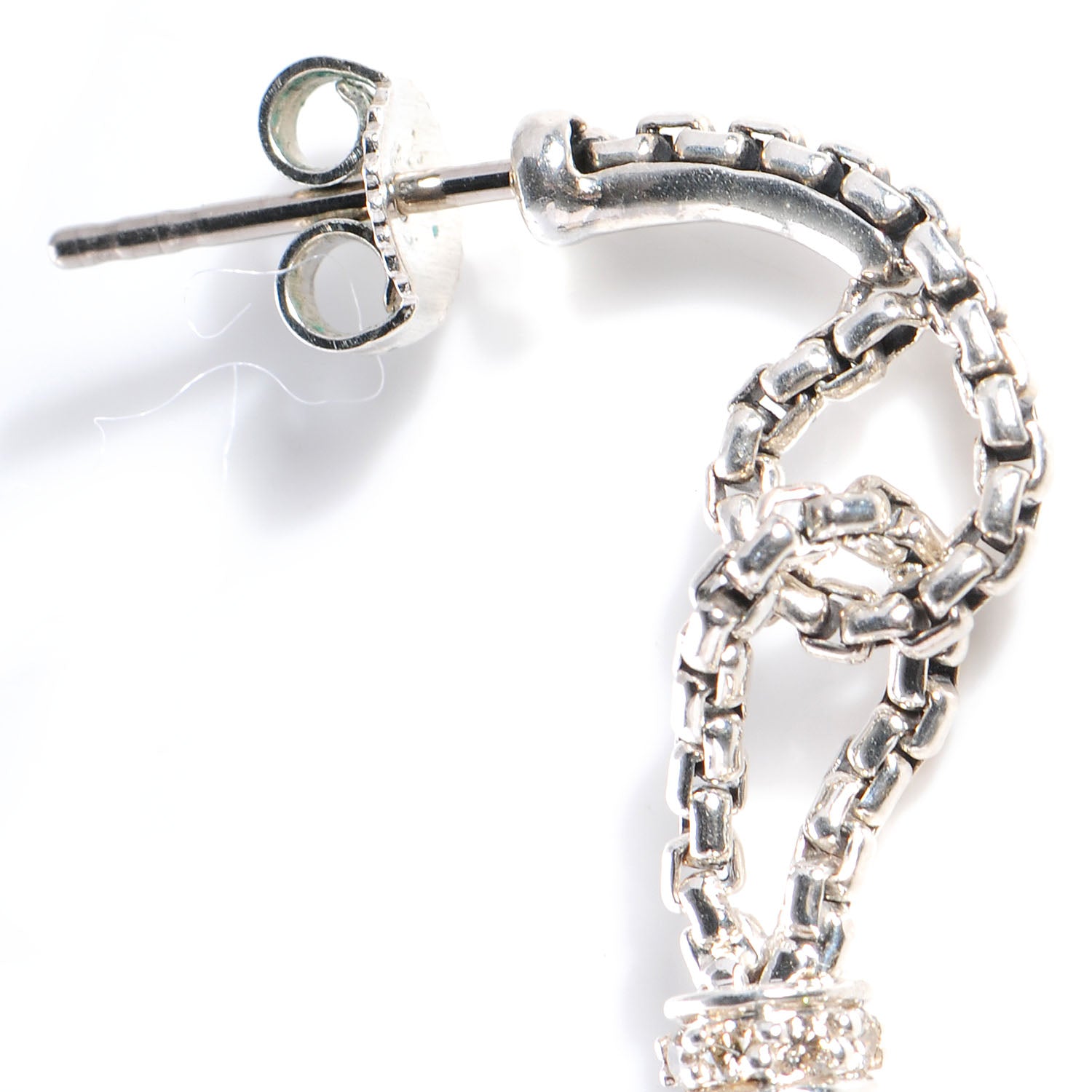 David Yurman Sterling Silver Black Onyx White Sapphires Drop Earrings 5 of 5