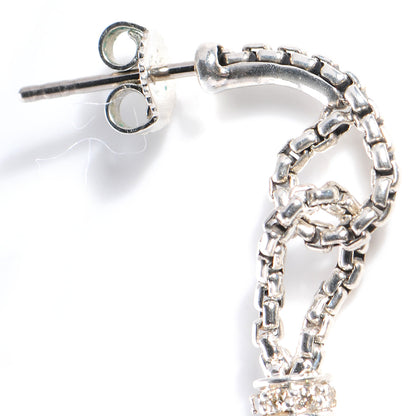 David Yurman Sterling Silver Black Onyx White Sapphires Drop Earrings 5 of 5
