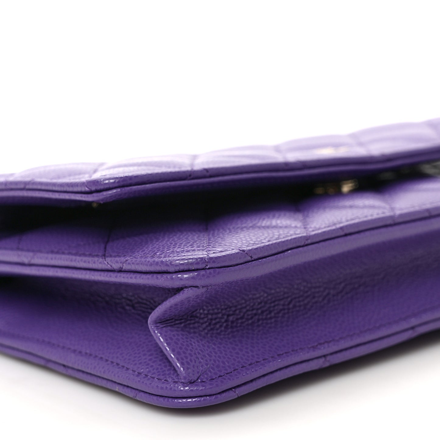 Caviar Quilted Wallet On Chain WOC Purple