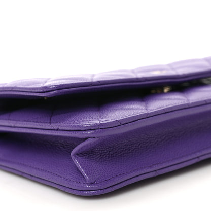 Chanel Caviar Quilted Wallet On Chain WOC Purple 9 of 10