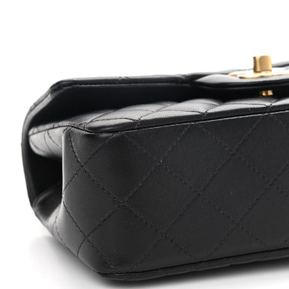 Chanel Lambskin Quilted Mini Top Handle Rectangular Flap Black 8 of 9