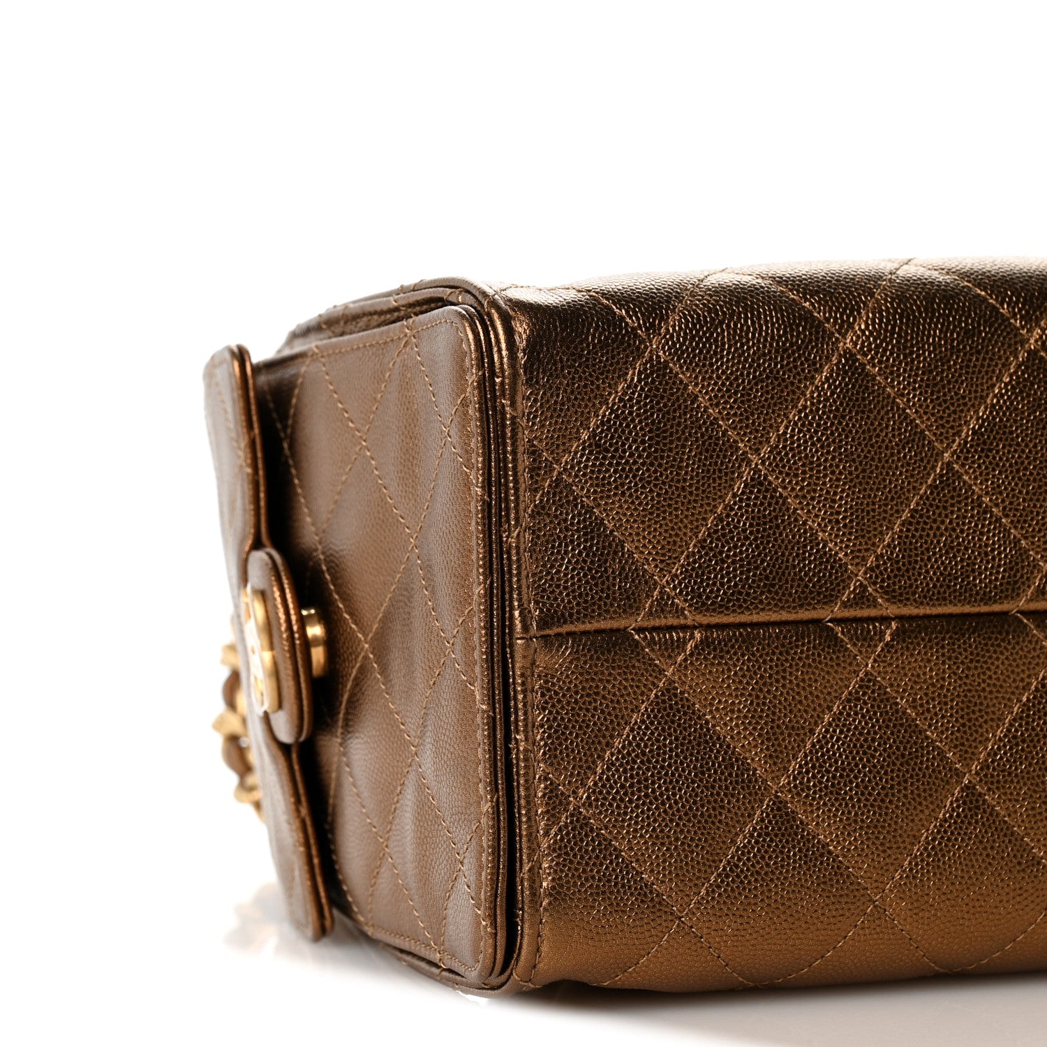 Chanel Metallic Caviar Quilted Small Chanel 25 Handbag Gold 9 of 10