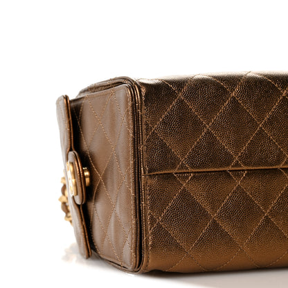 Chanel Metallic Caviar Quilted Small Chanel 25 Handbag Gold 9 of 10