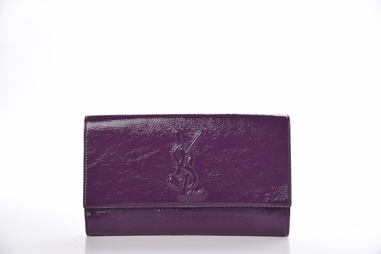 Textured Patent Monogram Large Belle De Jour Clutch Purple