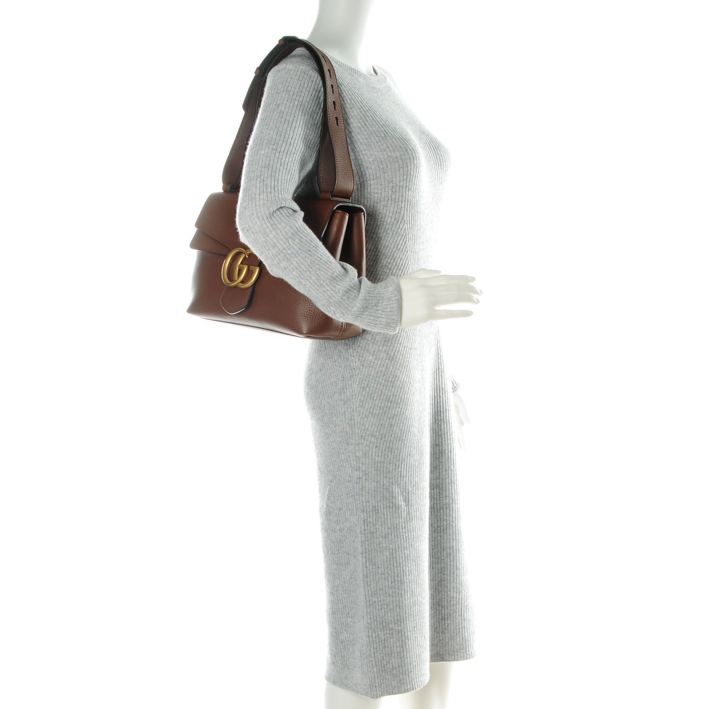 Cellarius Calfskin GG Marmont Shoulder Bag Nut Brown