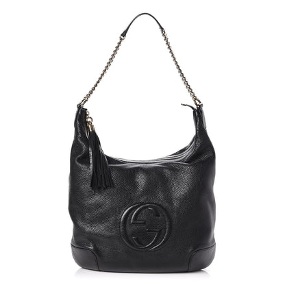 Gucci Pebbled Calfskin Medium Soho Chain Hobo Black 1 of 7