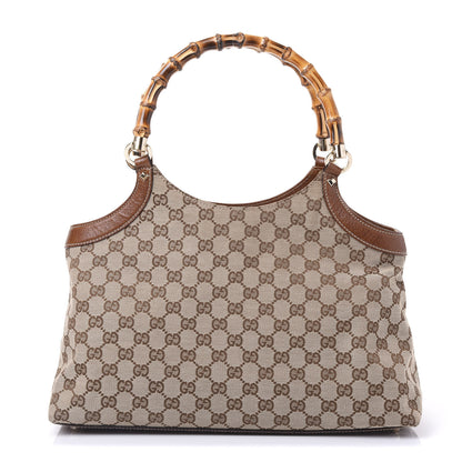 Gucci Monogram Bamboo Handle Bag Brown 1 of 10