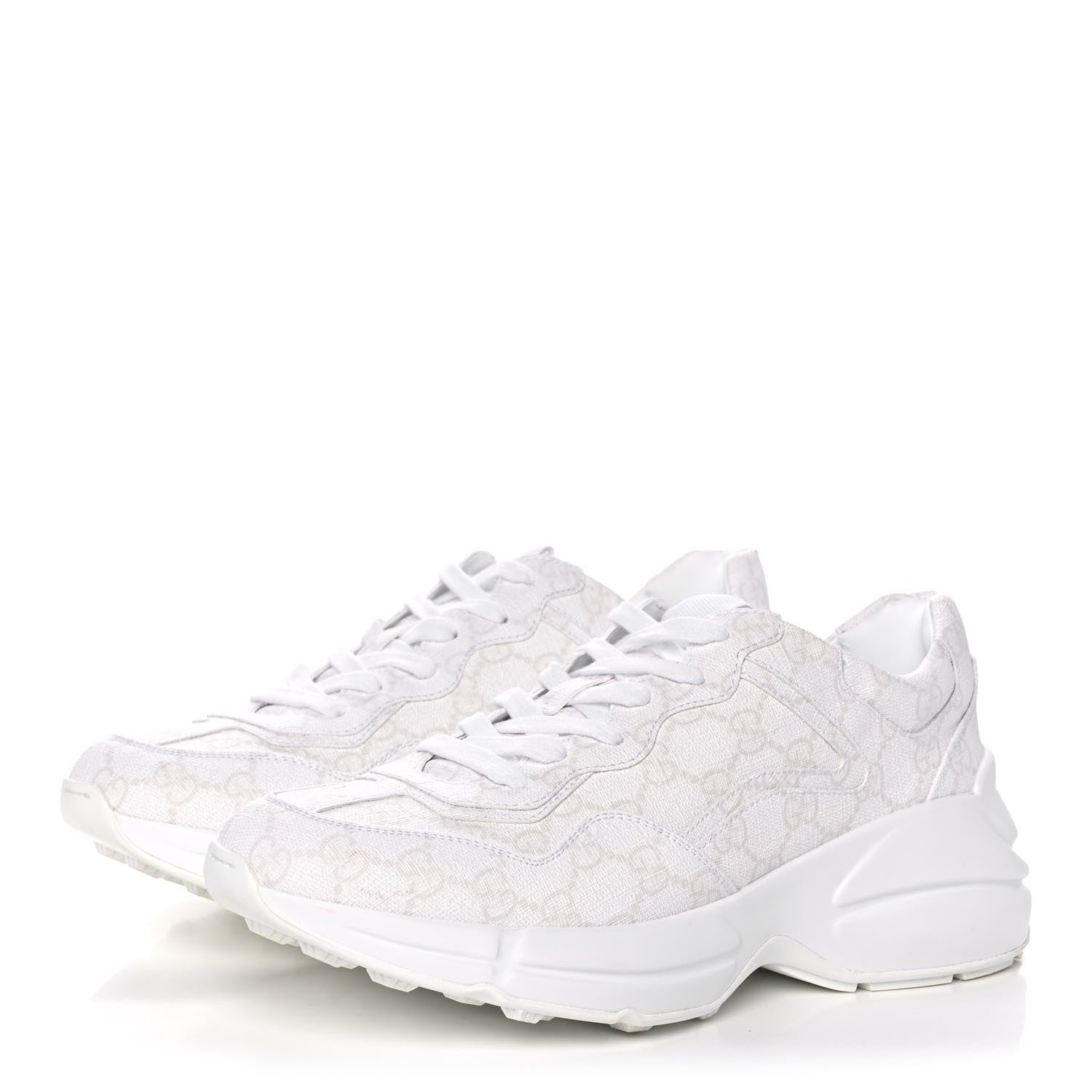 Gucci GG Supreme Monogram Womens Rhyton Sneakers 40 White 3 of 11
