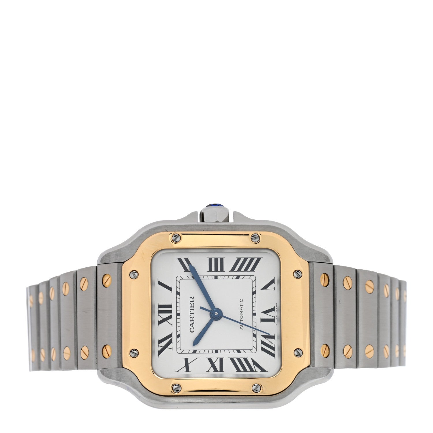 Cartier Stainless Steel 18K Yellow Gold 35mm Santos De Cartier Automatic Watch 2 of 4