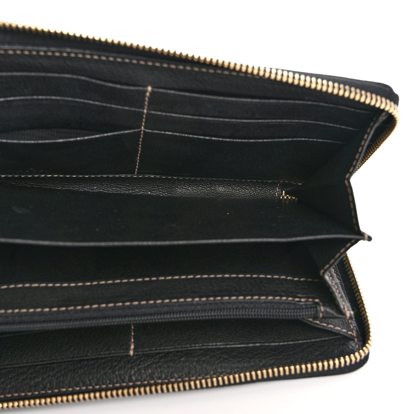 Calfskin Zip Around Capri Wallet Black