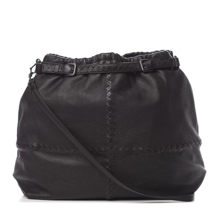 Bottega Veneta Washed Cervo Deerskin Intrecciato Bering Hobo Ebano 1 of 11