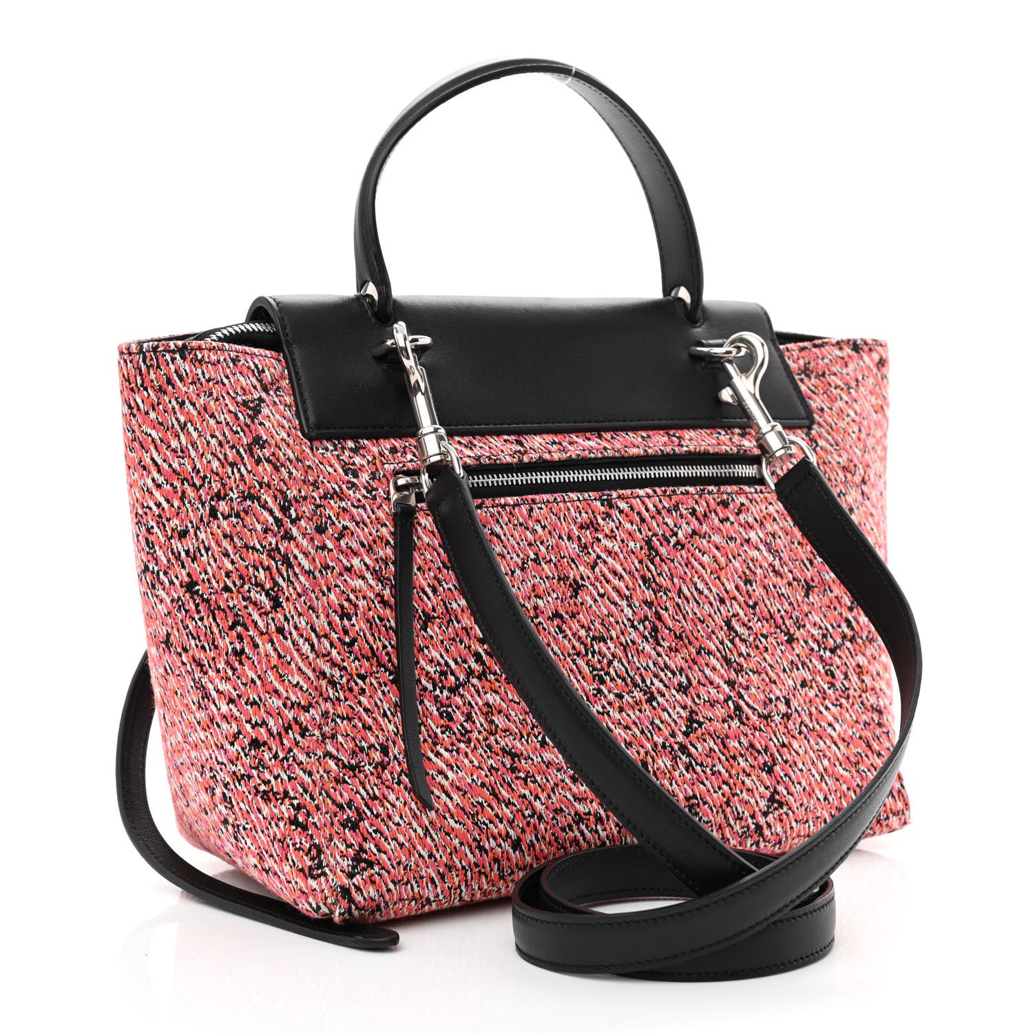 Celine Fuzzy Jacquard Calfskin Micro Belt Bag Red 3 of 12