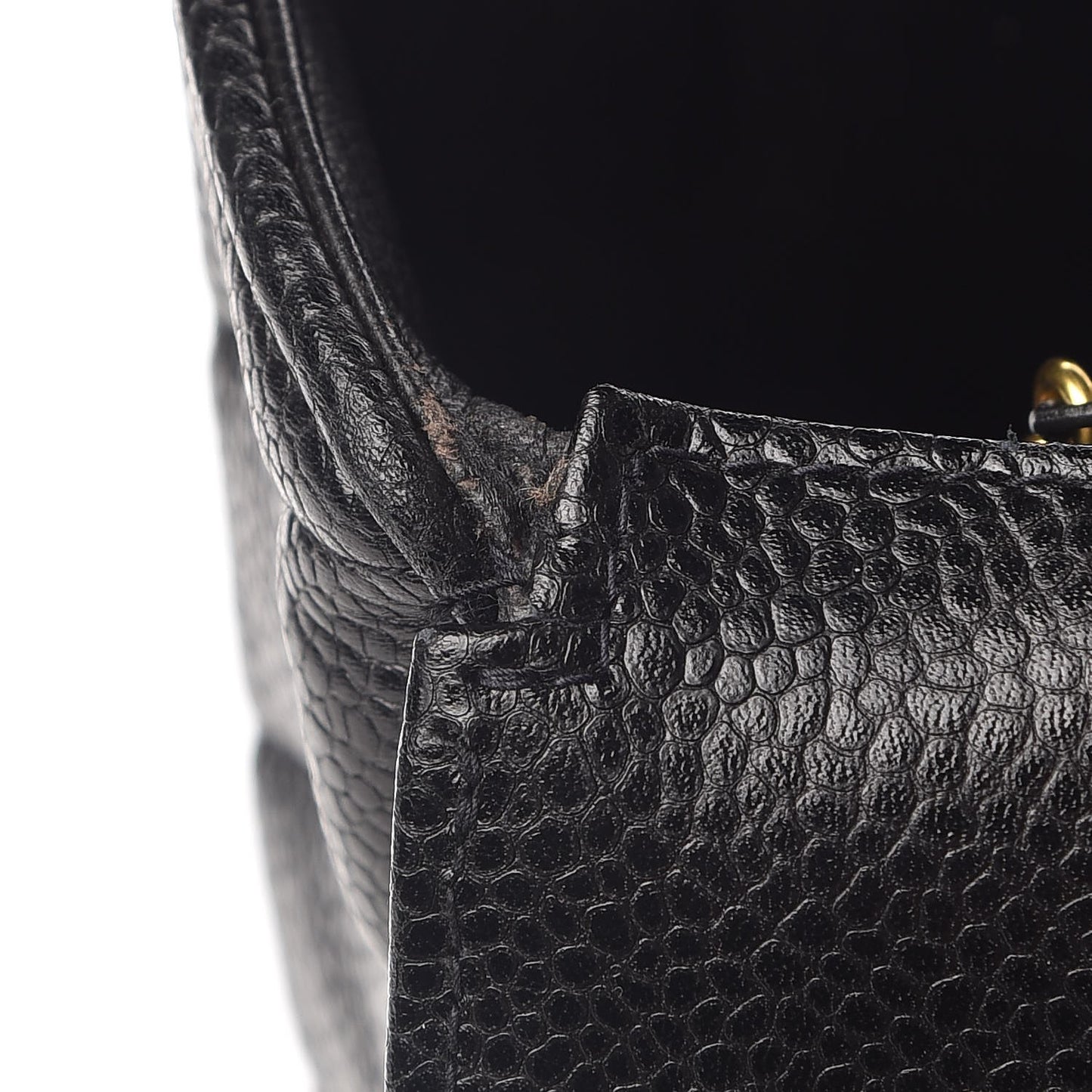 Caviar Chevron Quilted Maxi Single Flap Black