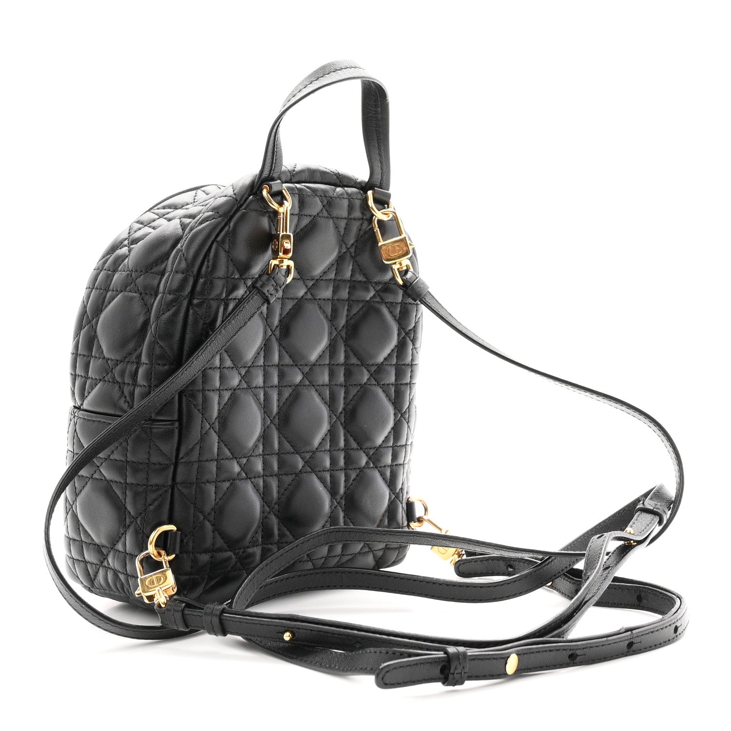 Christian Dior Lambskin Cannage Mini Backpack Black 3 of 11