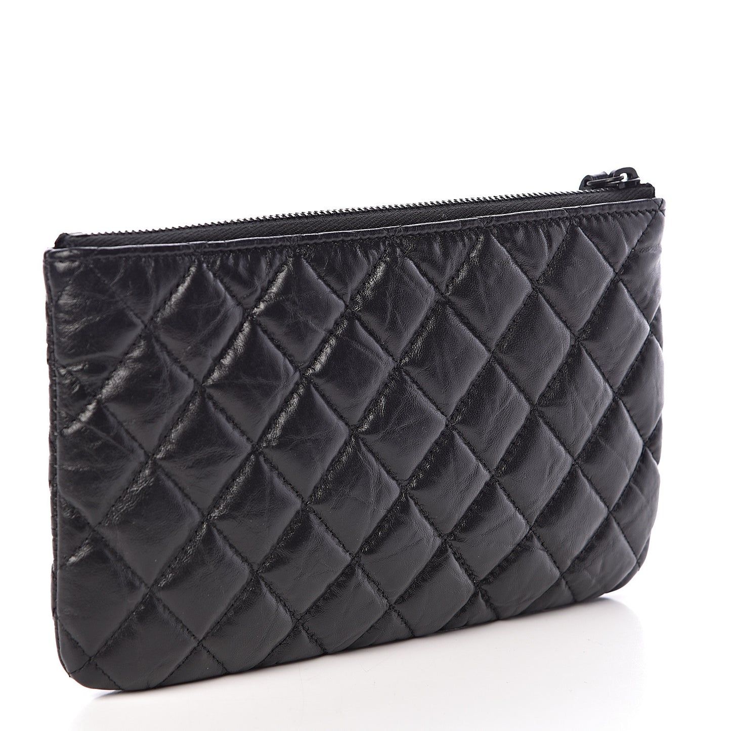 Aged Calfskin Quilted Medium Reissue Cosmetic Case So Black