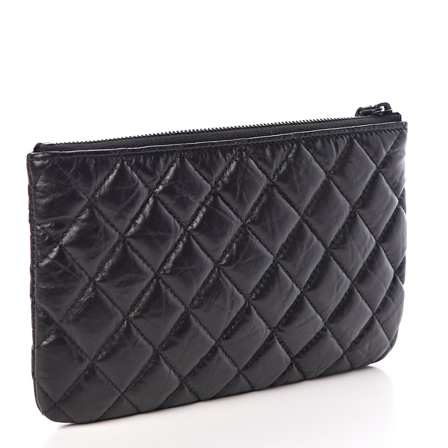 Chanel Aged Calfskin Quilted Medium Reissue Cosmetic Case So Black 3 of 9